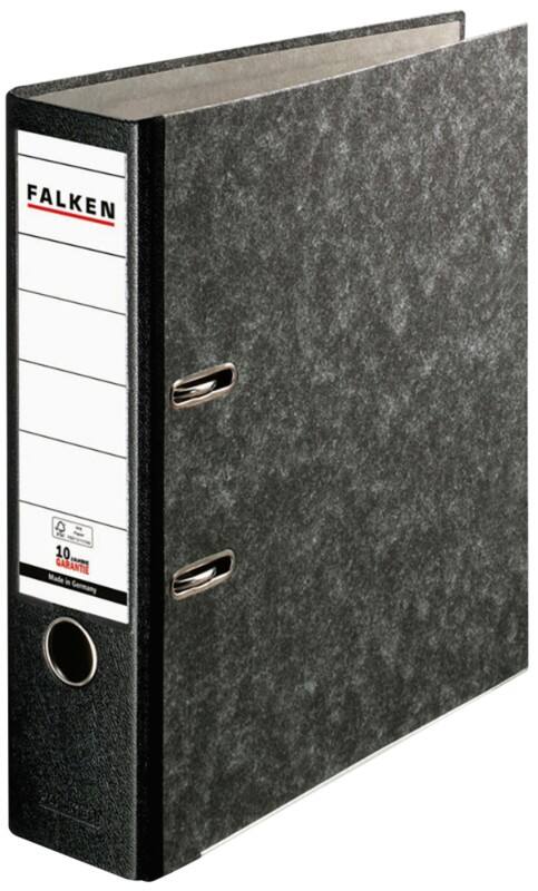 Classeur à levier Falken Large A4 80 mm Noir 2 Anneaux 11286523 Carton Effet Marbre