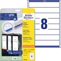 Étiquettes pour dos de classeur Avery L6060-25 Ultragrip Blanc A4 34 mm 30 Feuilles de 8 Étiquettes
