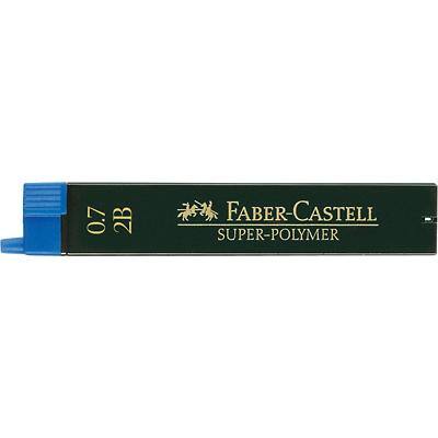 Mines pour porte-mines Faber-Castell Super-Polymer 0,7 mm 2B Noir 12 unités