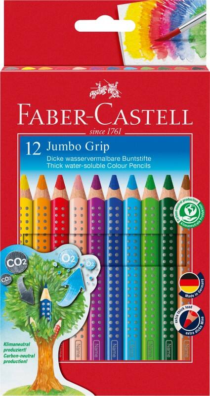 Crayons de couleur Faber-Castell Jumbo Grip Assortiment 12 Unités