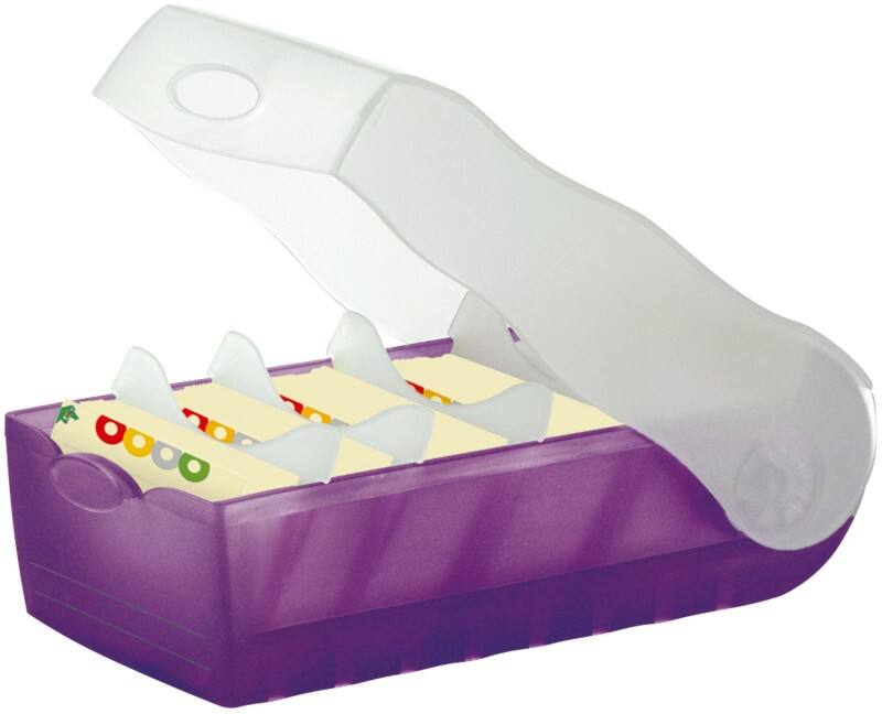 Boîte à fiches HAN Croco A8 Plastique Violet 1 boîte + 100 fiches