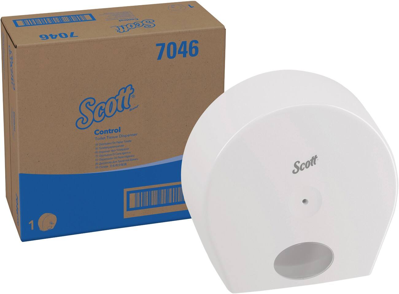 Distributeur de Papier Toilette Scott 7046 Non-verouillable Blanc 37 x 12,7 x 31,3 cm