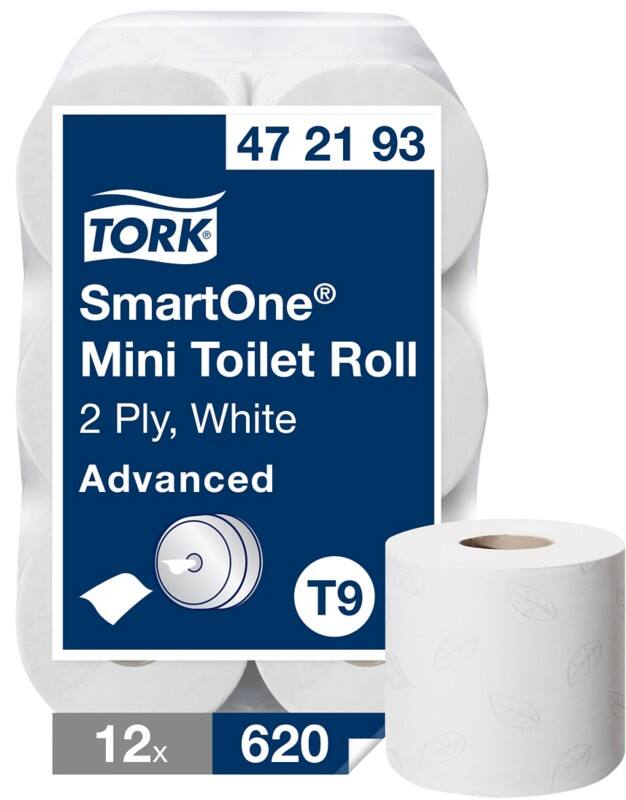 Papier toilette Tork T9 Advanced 2 épaisseurs 472193 12 Rouleaux de 620 Feuilles