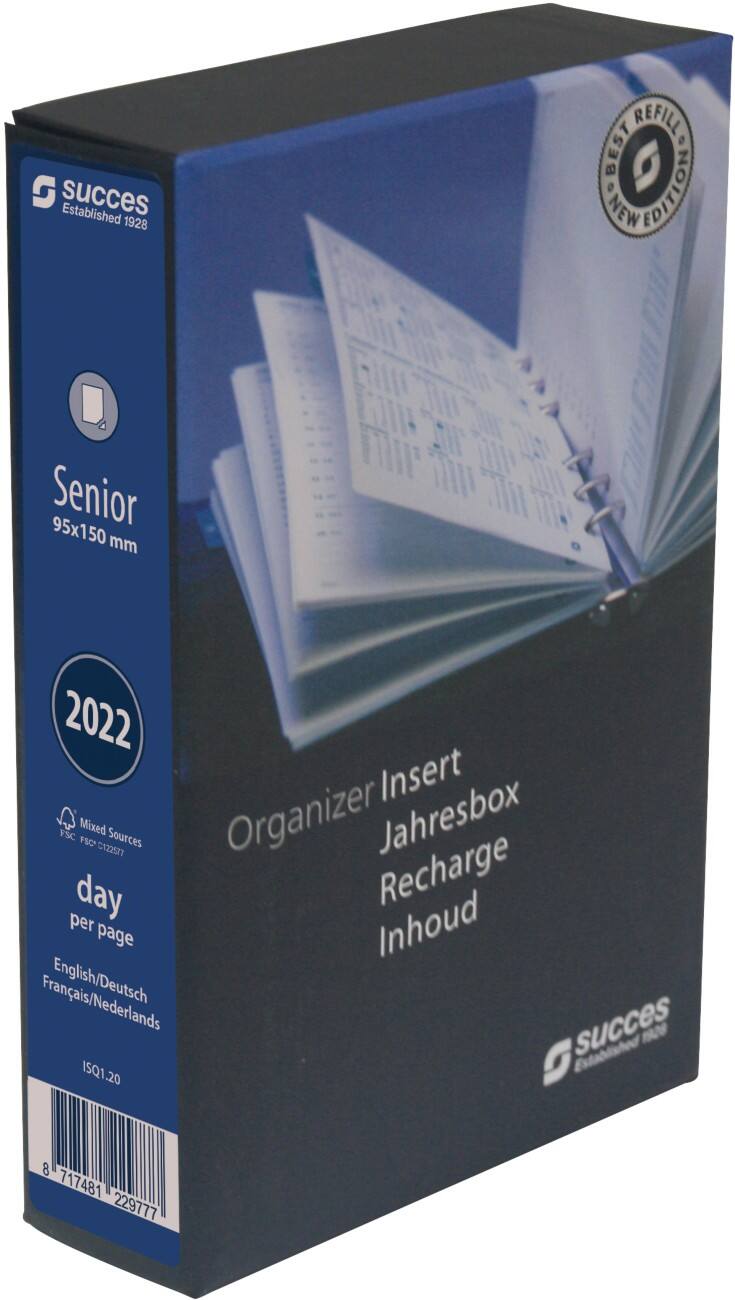 Recharge pour agenda SUCCES ISN1.17 A6 1 jour par page 2022 Blanc