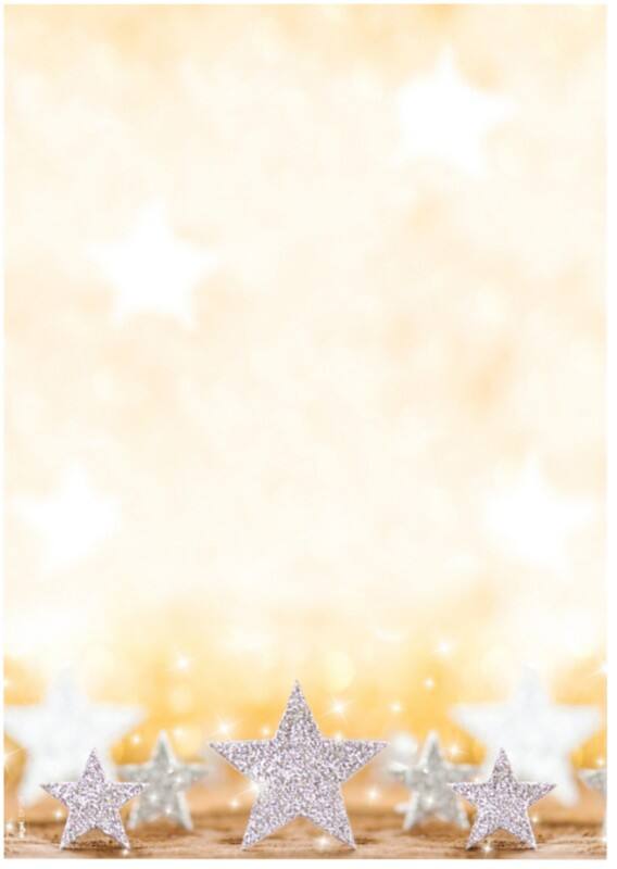 Papier à lettre de Noël Sigel Glitter Stars 90 g/m² A4 Argenté, doré 100 Feuilles