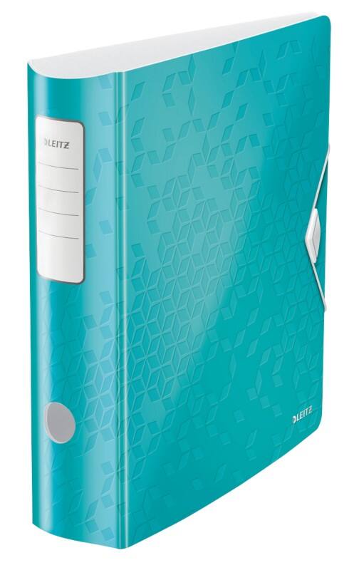 Classeur à levier Leitz Large 180° Active WOW A4 82 mm Bleu glacier 2 Anneaux 1106 Mousse de polymère Portrait 60% Recyclé