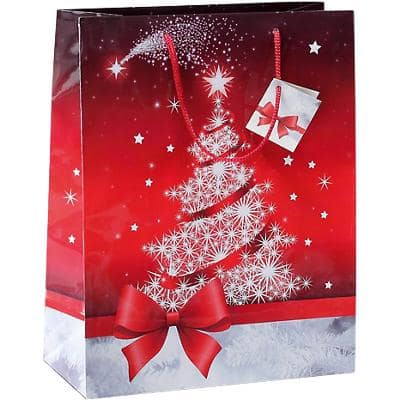 Sacs cadeaux Sigel Noël Rouge, blanc 157 g/m² 26 x 33 x 12 cm 5 Unités