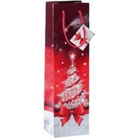 Sacs pour bouteilles Sigel Noël Rouge, blanc 157 g/m² 10 x 35 x 8 cm 5 Unités