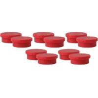 Aimants pour tableau blanc Viking Rouge 1,1 kg Capacité de charge 20 mm 10 Unités