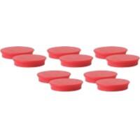 Aimants pour tableau blanc Viking Rouge 2,2 kg Capacité de charge 40 mm 10 Unités
