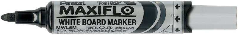 Marqueur pour tableau blanc Pentel Maxiflo Non permanent Noir Moyen Ogive 2 - 6 mm