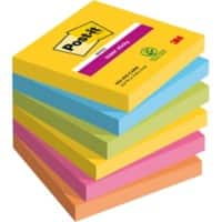 Notes Super Sticky Post-it Carnival 76 x 76 mm Assortiment Carré 6 Blocs de 90 Feuilles