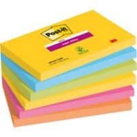 Notes Super Sticky Post-it Rio De Janeiro 76 x 127 mm Assortiment Rectangulaire 6 Blocs de 90 Feuilles