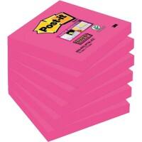 Notes Super Sticky Post-it 76 x 76 mm Fuchsia Carré 6 Blocs de 90 Feuilles