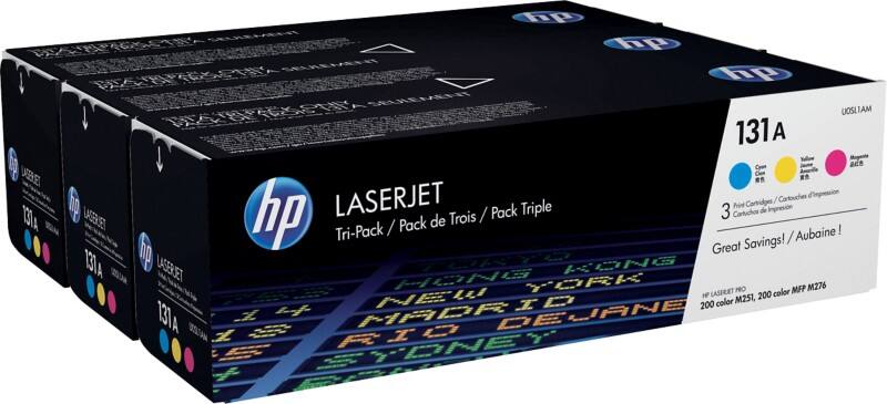 Toner HP D'origine 131A 3 Couleurs U0SL1AM 3 Unités