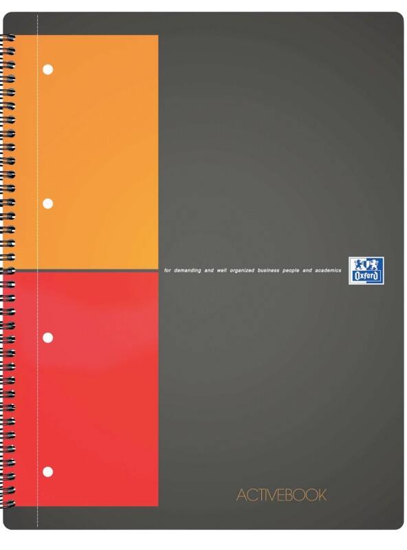 Cahier à spirales Hamelin Activebook International A4+ Quadrillé Reliure spirale PP (Polypropylène) Noir Perforé 160 Pages 5 Unités de 80 Feuilles