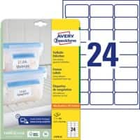 Étiquettes de congélation AVERY Zweckform L7970-25 Adhésif A4 Blanc 63.5 x 33.9 mm 25 Feuilles de 24 Étiquettes