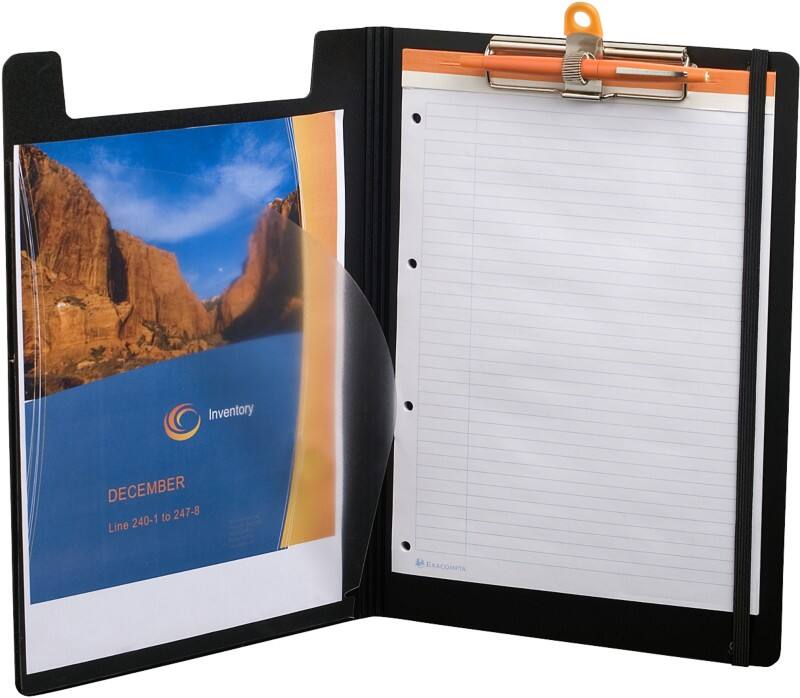 Porte-bloc à rabat Exacompta A4 PP (Polypropylène) Noir Portrait 52134E