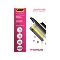 Pochettes de plastification Fellowes A4 Brillant 250 microns (2 x 250) Transparent 100 unités