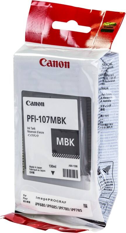 Cartouche jet d'encre PFI-107MBK D'origine Canon Noir mat