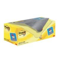 Notes Post-it 76 x 76 mm Jaune canari 100 Feuilles Pack économique 16 + 4 GRATUITS