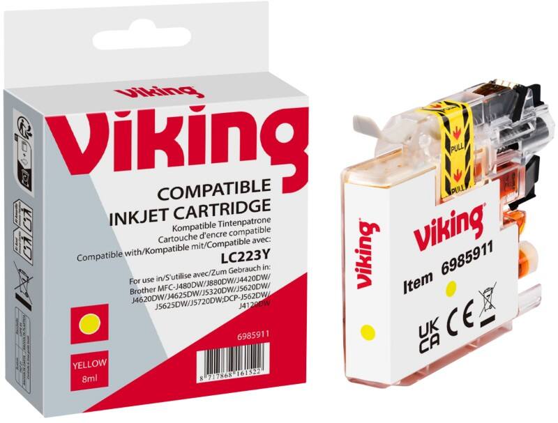 Cartouche jet d'encre Viking LC223Y Compatible Brother Jaune