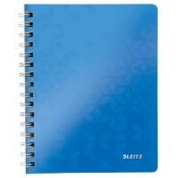 Leitz WOW Notebook A5 quadrillé, relié par fil avec couverture en PP 46410036 160 pages 80 feuilles Bleu
