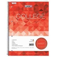 Bloc-notes à spirales LANDRÉ A4+ Rouge Couverture en carte Quadrillé 80 feuilles