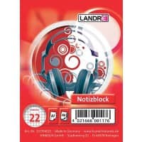 Bloc-notes LANDRÉ A7 Rouge Reliure supérieure Couverture en carte Quadrillé 40 feuilles