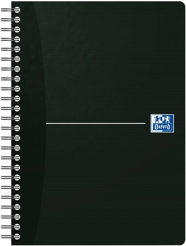Bloc-notes OXFORD Office Essentials A5 Ligné Reliure en spirale Carte Noir  180 Pages 90 Feuilles