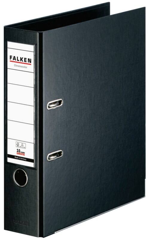 Classeur à levier Falken Large Chromocolor A4 80 mm Noir 2 Anneaux 11285400 Plastique