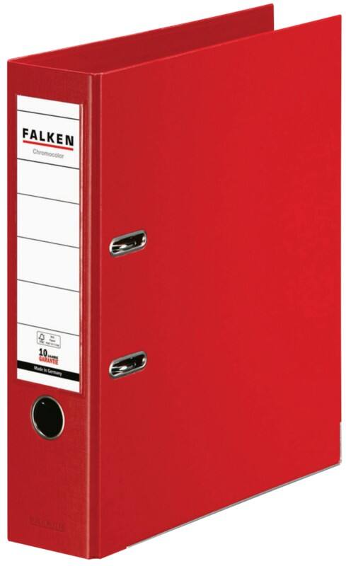 Classeur à levier Falken Large Chromocolor A4 80 mm Rouge 2 Anneaux 11285442 Plastique