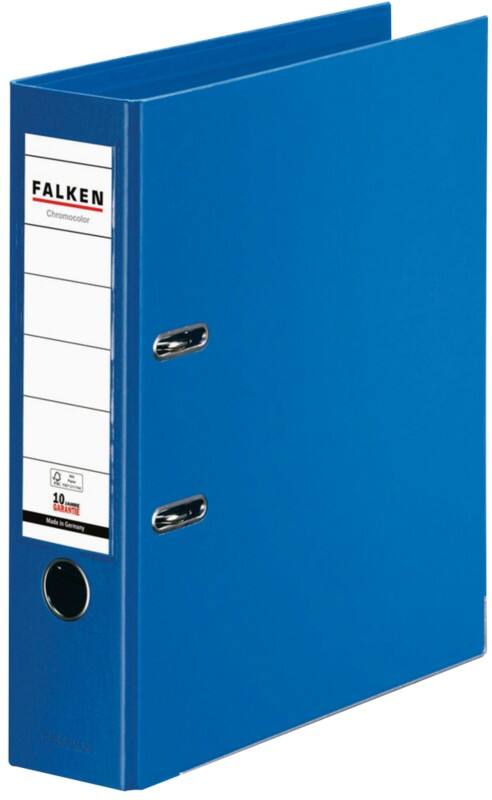 Classeur à levier Falken Large Chromocolor A4 80 mm Bleu 2 Anneaux 11285467 Plastique