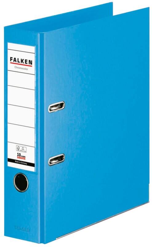 Classeur à levier Falken Large Chromocolor A4 80 mm Bleu clair 2 Anneaux S80 Plastique