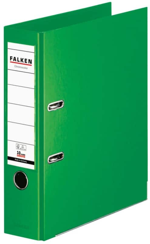 Classeur à levier Falken Large Chromocolor A4 80 mm Vert clair 2 Anneaux S80 Plastique