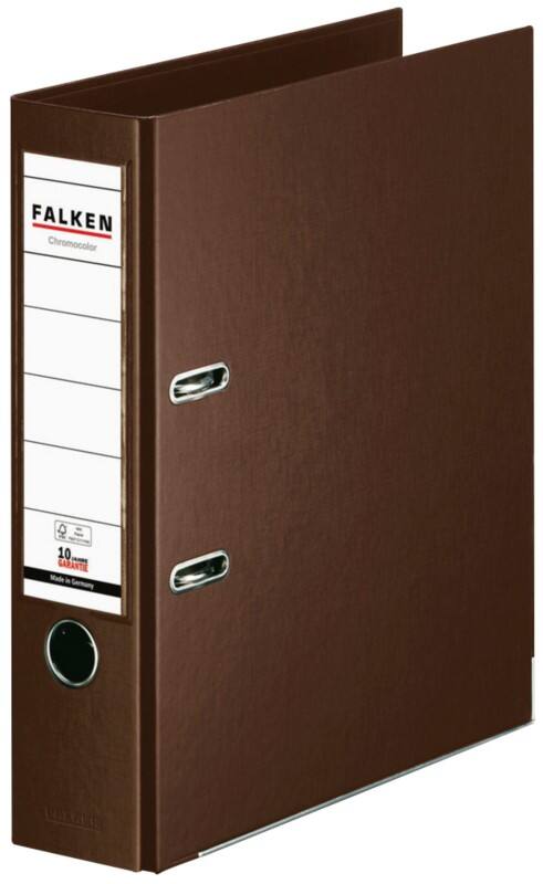 Classeur à levier Falken Large Chromocolor A4 80 mm Brun 2 Anneaux S80 Plastique
