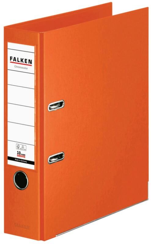 Classeur à levier Falken Large Chromocolor A4 80 mm Orange 2 Anneaux S80 Plastique