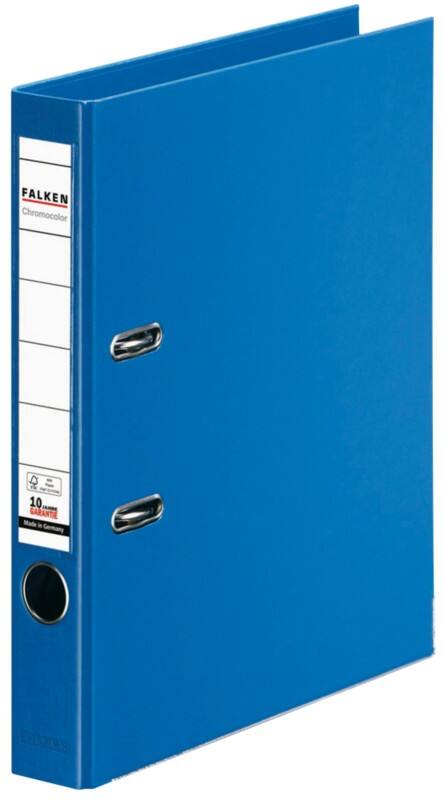 Classeur à levier Falken Étroit Chromocolor A4 50 mm Bleu 2 Anneaux 11285913 Plastique