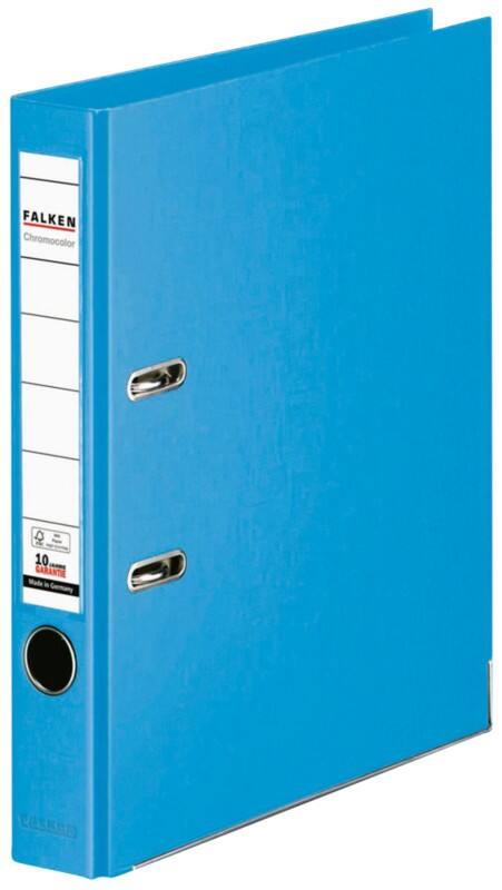 Classeur à levier Falken Étroit Chromocolor A4 50 mm Bleu clair 2 Anneaux S50 Plastique