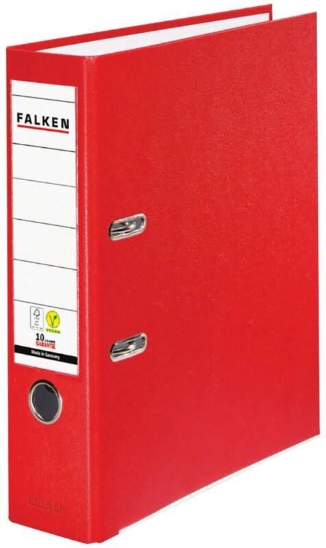 Classeur à levier Falken Large PP-Color A4 80 mm Rouge 2 Anneaux Plastique