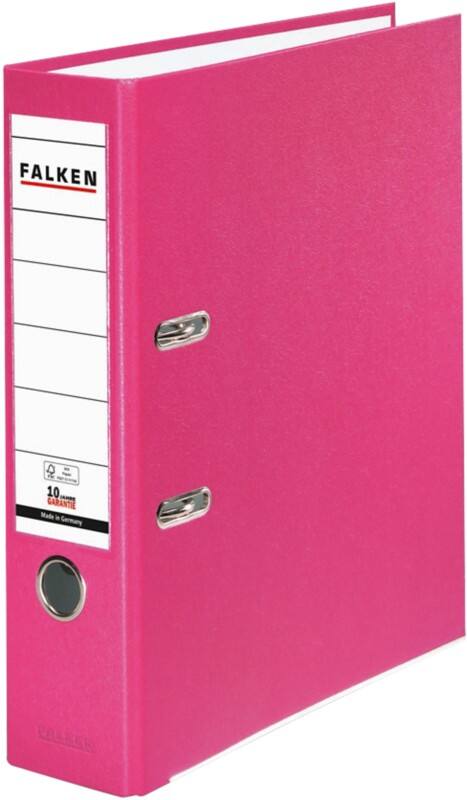 Classeur à levier Falken Large PP-Color A4 80 mm Rose 2 Anneaux Plastique