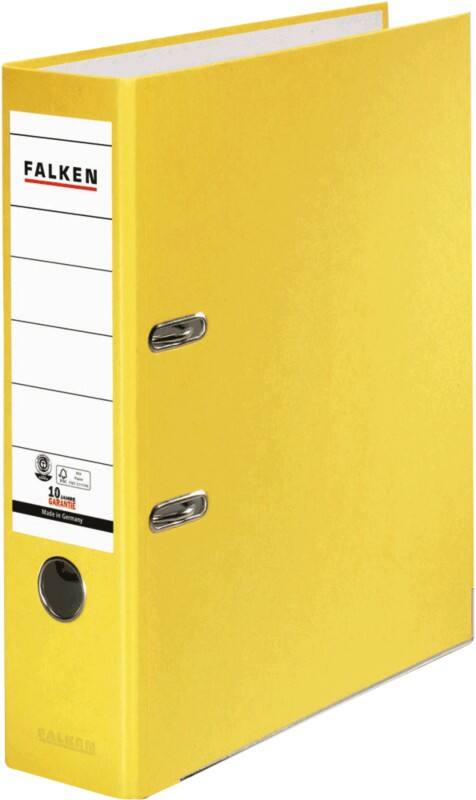 Classeur à levier Falken Large A4 80 mm Jaune 2 Anneaux 11285772 Plastique