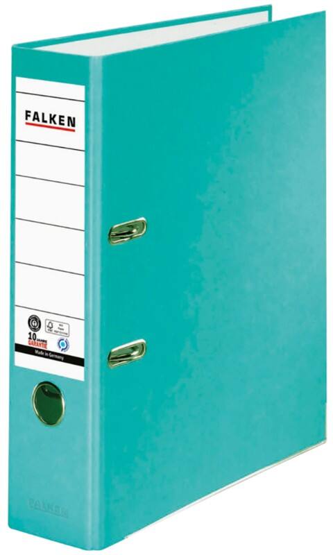 Classeur à levier Falken Large Recyclor A4 80 mm Turquoise 2 Anneaux 11285236 Plastique
