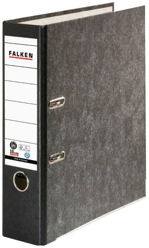 Classeur à levier Falken Large A4 80 mm Noir 2 Anneaux 80024136 Carton Effet Marbre