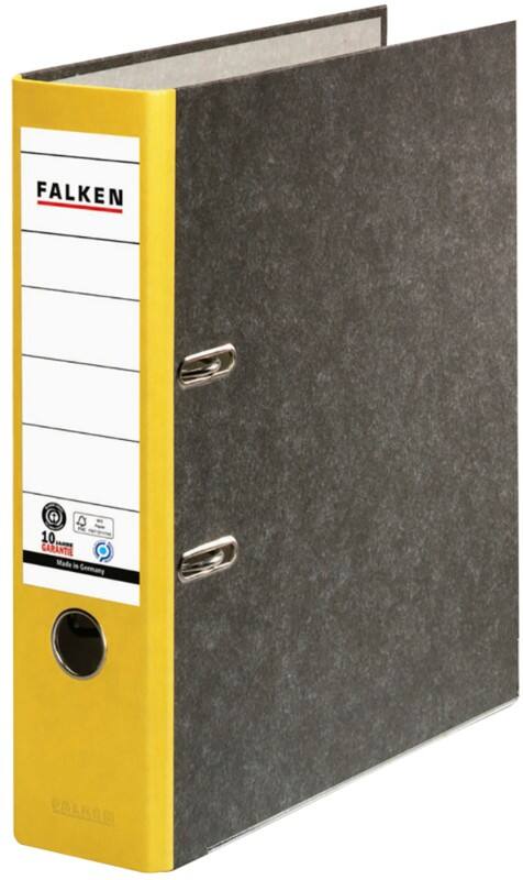 Classeur à levier Falken Large A4 80 mm Jaune 2 Anneaux 80024813 Carton Effet Marbre