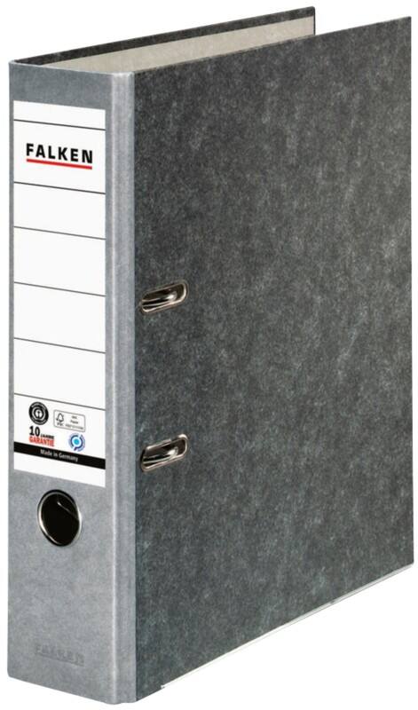 Classeur à levier Falken Large A4 80 mm Gris 2 Anneaux 10311975 Carton Effet Marbre