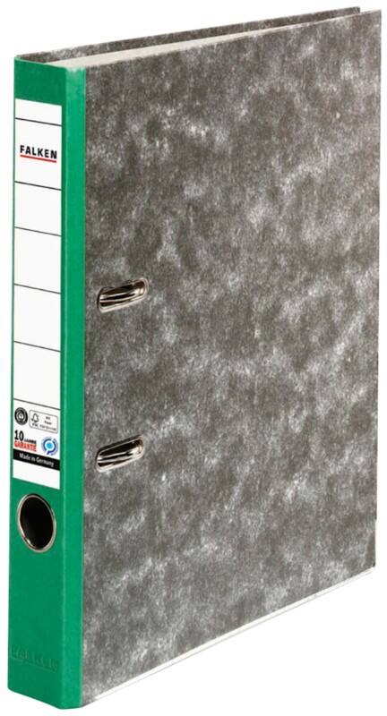 Classeur à levier Falken Étroit A4 50 mm Vert 2 Anneaux S50 Carton Effet Marbre