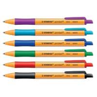 Stylo-bille STABILO Rétractable Assortiment 0,5 mm Moyen Bille Rechargeable 79% Recyclé 6 Unités