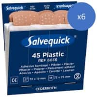 Pansement Salvequick Ref 6036 1,9 x 7,2 cm 6 Paquets de 45 Bandes