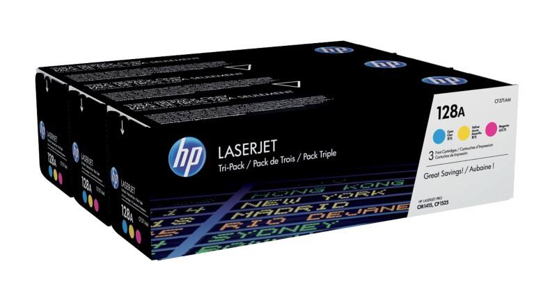 Toner HP D'origine 128A 3 Couleurs CF371AM 3 Unités